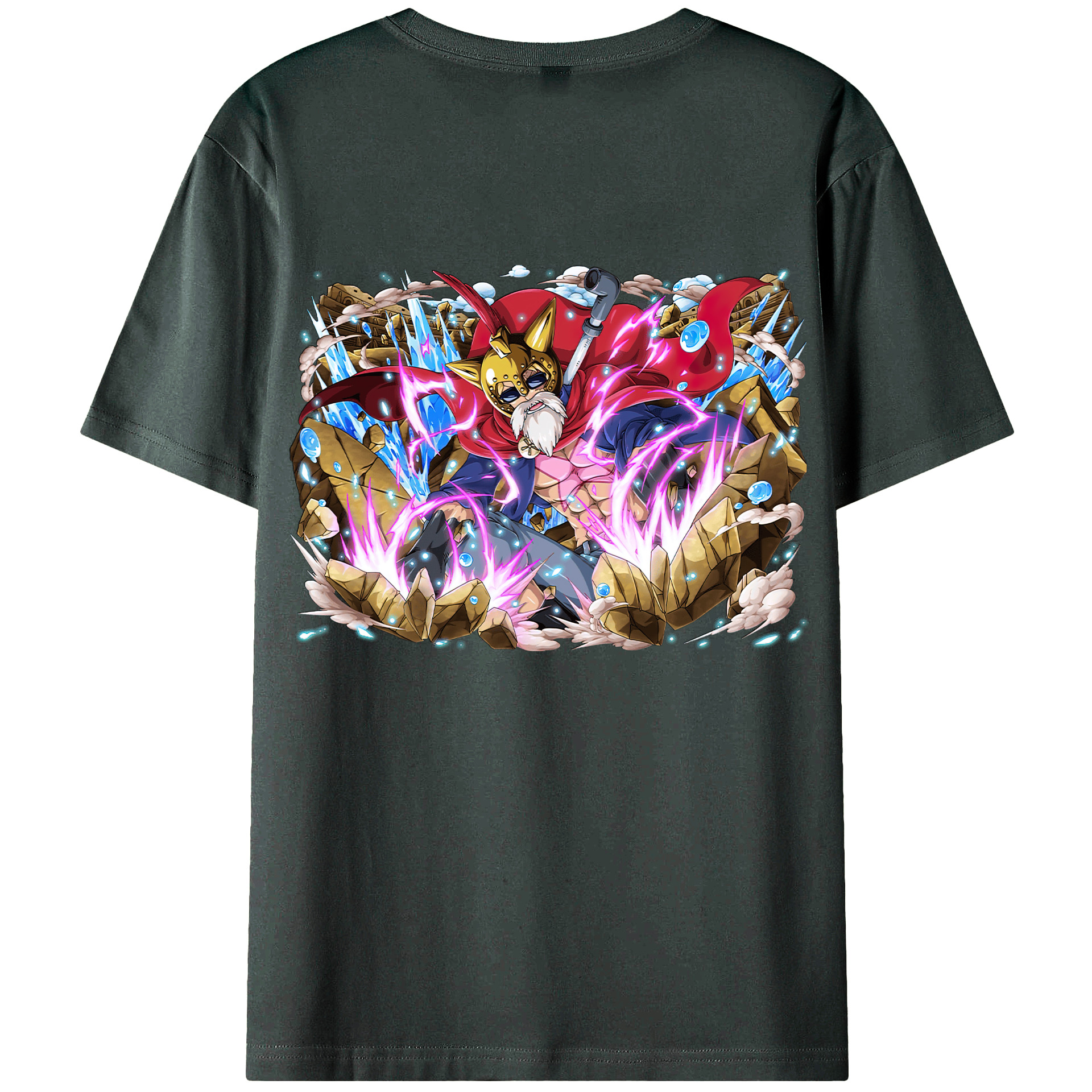 ワンピース モンキー・D・ルフィ ONE PIECE Monkey D. Luffy 綿100％ メンズ半袖Tシャツ（バックプリント） 通気性